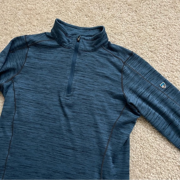 Kuhl Alloy Boy Medium (10-12) Blue 1/4 Zip Pullover Shirt Lightweight Mid Layer - Picture 4 of 16
